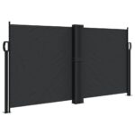 Retractable Side Awning Black 120x1000cm