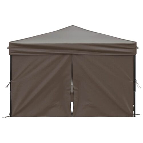 Folding Outdoor Gazebo Event Party Wedding Garden Camping Tent with Sidewalls Taupe 3x3 m - Image 4