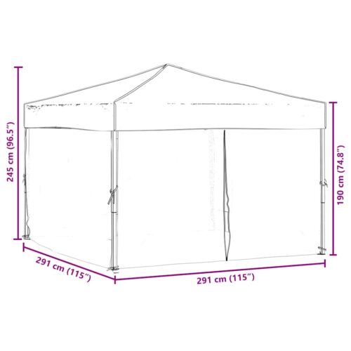 Folding Outdoor Gazebo Event Party Wedding Garden Camping Tent with Sidewalls Taupe 3x3 m - Image 9