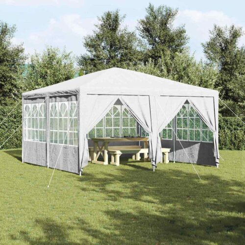 Outdoor Gazebo Event Party Wedding Garden Camping Tent White 400x400x266cm Polyester Steel - Image 2