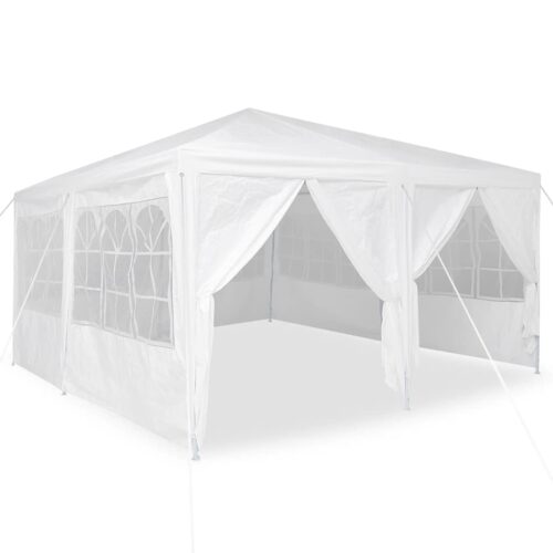 Outdoor Gazebo Event Party Wedding Garden Camping Tent White 400x400x266cm Polyester Steel - Image 3