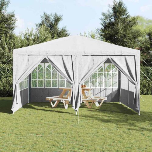 Outdoor Gazebo Event Party Wedding Garden Camping Tent White 400x400x266cm Polyester Steel - Image 4