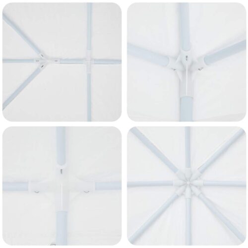 Outdoor Gazebo Event Party Wedding Garden Camping Tent White 400x400x266cm Polyester Steel - Image 6