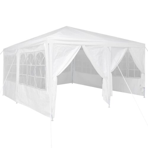 Outdoor Gazebo Event Party Wedding Garden Camping Tent White 400x400x266cm Polyester Steel - Image 13