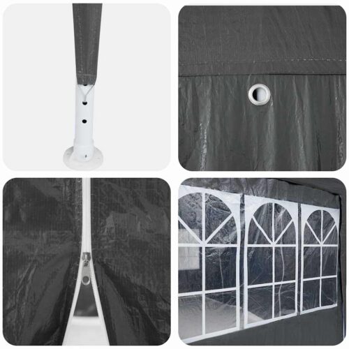 Outdoor Gazebo Event Party Wedding Garden Camping Tent Anthracite White 400x400x266cm - Image 7
