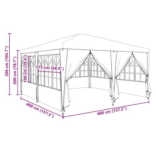 Outdoor Gazebo Event Party Wedding Garden Camping Tent Anthracite White 400x400x266cm - Image 11