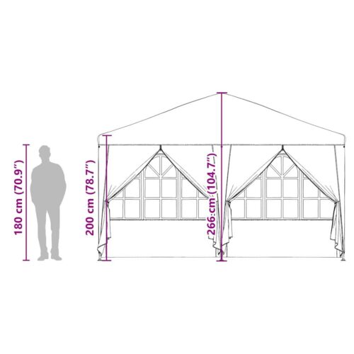 Outdoor Gazebo Event Party Wedding Garden Camping Tent Anthracite White 400x400x266cm - Image 12