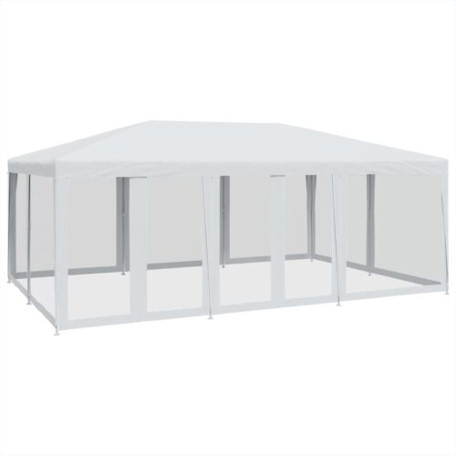 Outdoor Gazebo Event Party Wedding Garden Camping Tent Mesh Sidewalls White 6x4m HDPE