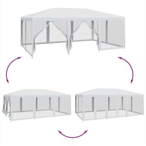 Outdoor Gazebo Event Party Wedding Garden Camping Tent Mesh Sidewalls White 6x4m HDPE - Image 6