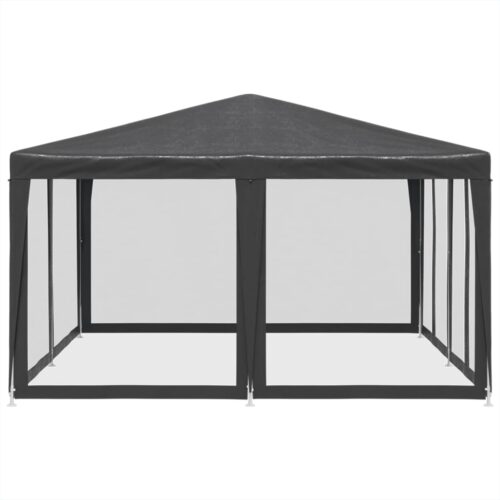 Outdoor Gazebo Event Party Wedding Garden Camping Tent with Mesh Sidewalls Anthracite 4x4m HDPE - Image 4