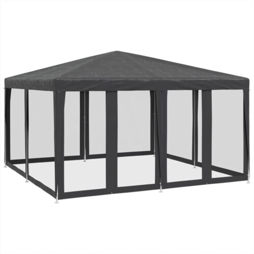 Outdoor Gazebo Event Party Wedding Garden Camping Tent with Mesh Sidewalls Anthracite 4x4m HDPE - Image 9