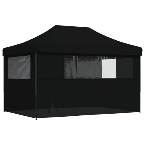 Foldable Outdoor Gazebo Event Party Wedding Garden Camping Tent Pop-Up Black - Image 5
