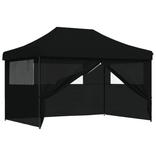 Foldable Outdoor Gazebo Event Party Wedding Garden Camping Tent Pop-Up Black - Image 7