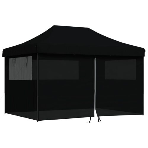 Foldable Outdoor Gazebo Event Party Wedding Garden Camping Tent Pop-Up Black - Image 11