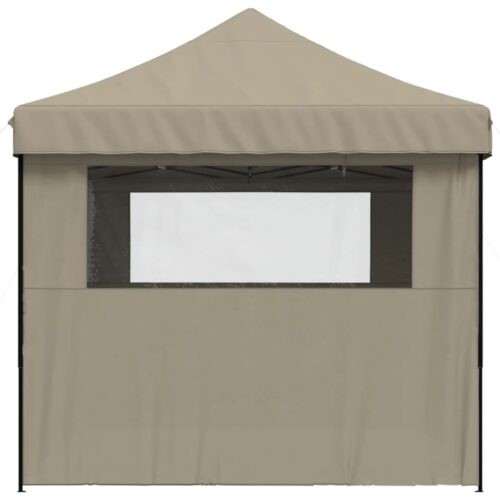 Foldable Outdoor Gazebo Event Party Wedding Garden Camping Tent Pop-Up with 4 Sidewalls Taupe - Image 4