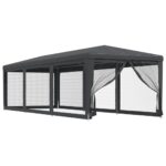 Outdoor Gazebo Event Party Wedding Garden Camping Tent Mesh Wall Anthracite 3x9m