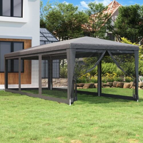 Outdoor Gazebo Event Party Wedding Garden Camping Tent Mesh Wall Anthracite 3x9m - Image 2