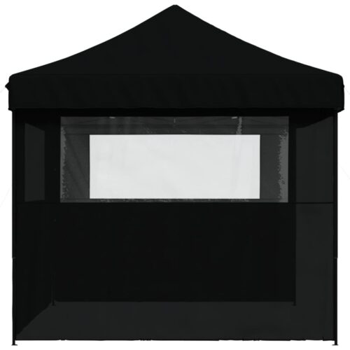 Foldable Outdoor Gazebo Event Party Wedding Garden Camping Tent Pop-Up with 3 Sidewalls Black - Image 4