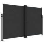 Retractable Side Awning Black 160x1000cm