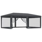 Outdoor Gazebo Event Party Wedding Garden Camping Tent Mesh Wall Anthracite 6x4m