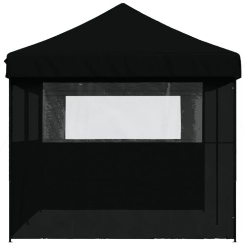 Foldable Outdoor Gazebo Event Party Wedding Garden Camping Tent Pop-Up with 3 Sidewalls Black - Image 4