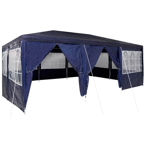 Outdoor Gazebo Event Party Wedding Garden Camping Tent Blue White 600x400x266cm Polyester Steel