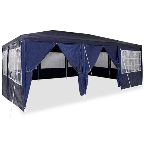 Outdoor Gazebo Event Party Wedding Garden Camping Tent Blue White 600x400x266cm Polyester Steel - Image 3
