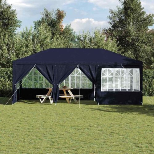 Outdoor Gazebo Event Party Wedding Garden Camping Tent Blue White 600x400x266cm Polyester Steel - Image 4