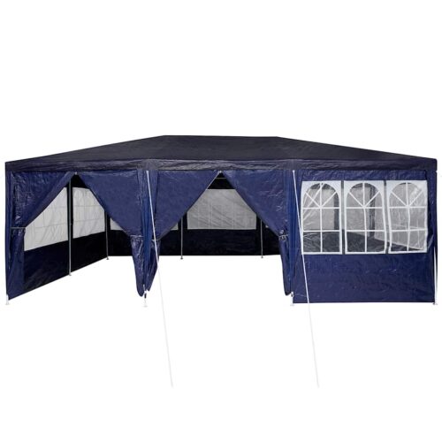 Outdoor Gazebo Event Party Wedding Garden Camping Tent Blue White 600x400x266cm Polyester Steel - Image 5