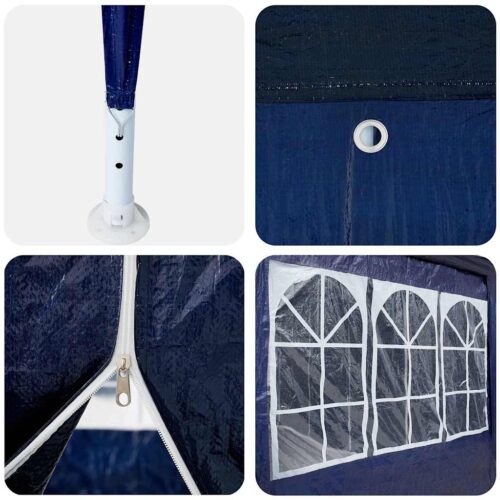 Outdoor Gazebo Event Party Wedding Garden Camping Tent Blue White 600x400x266cm Polyester Steel - Image 7