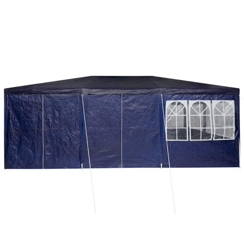Outdoor Gazebo Event Party Wedding Garden Camping Tent Blue White 600x400x266cm Polyester Steel - Image 10