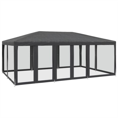 Outdoor Gazebo Event Party Wedding Garden Camping Tent Mesh Sidewalls Anthracite 6x4m HDPE - Image 9
