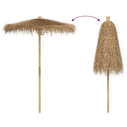 Tiki Umbrella with Banana Leaf Canopy 150cm Bamboo - Image 5