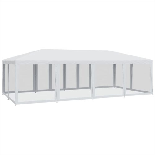 Outdoor Gazebo Event Party Wedding Garden Camping Tent Mesh Sidewalls White 8x4m HDPE - Image 5