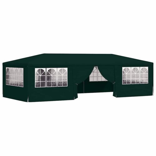 Professional Outdoor Gazebo Event Party Wedding Garden Camping Tent with Side Walls 4x9m Green 90 g/m²