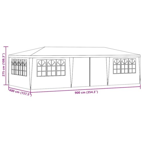 Professional Outdoor Gazebo Event Party Wedding Garden Camping Tent with Side Walls 4x9m Green 90 g/m² - Image 10