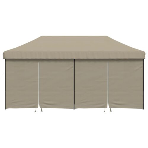 Folding Outdoor Gazebo Event Party Wedding Garden Camping Tent Wall Pop-Up Taupe - Image 4