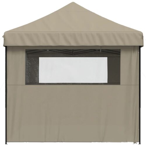 Folding Outdoor Gazebo Event Party Wedding Garden Camping Tent Wall Pop-Up Taupe - Image 5