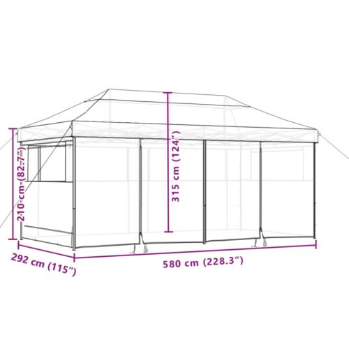 Folding Outdoor Gazebo Event Party Wedding Garden Camping Tent Wall Pop-Up Taupe - Image 11