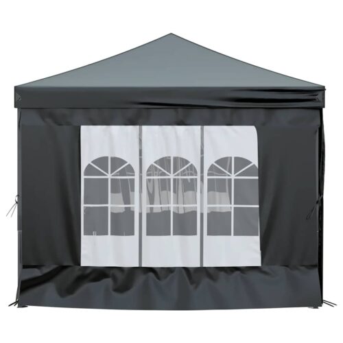 Folding Outdoor Gazebo Event Party Wedding Garden Camping Tent with Sidewalls Black 3x6 m - Image 4