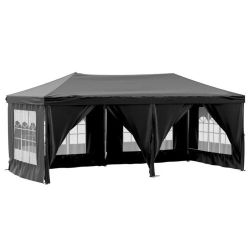 Folding Outdoor Gazebo Event Party Wedding Garden Camping Tent with Sidewalls Black 3x6 m - Image 13