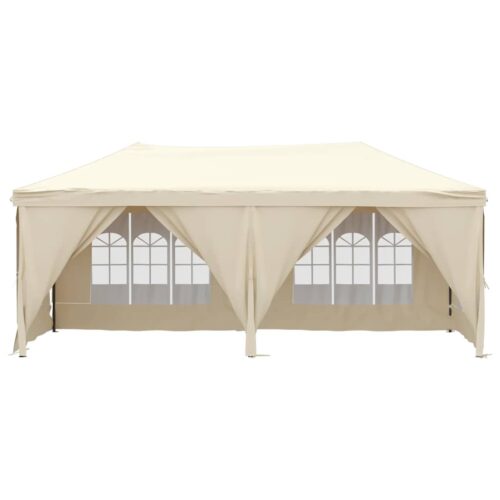 Folding Outdoor Gazebo Event Party Wedding Garden Camping Tent with Sidewalls Cream 3x6 m - Image 3