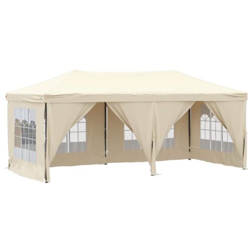 Folding Outdoor Gazebo Event Party Wedding Garden Camping Tent with Sidewalls Cream 3x6 m - Image 13