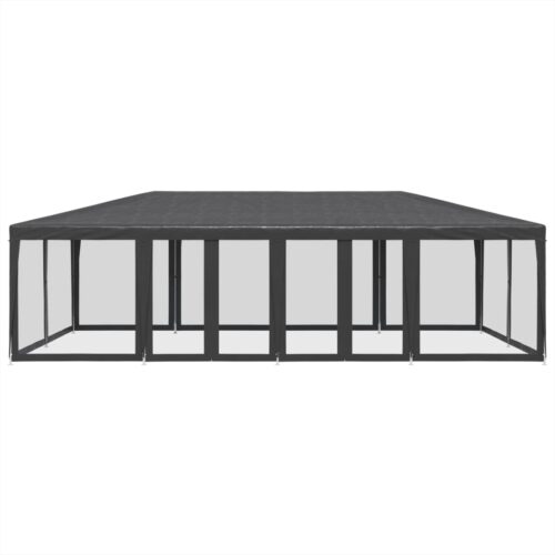 Outdoor Gazebo Event Party Wedding Garden Camping Tent Mesh Sidewalls Anthracite 8x4m HDPE - Image 3