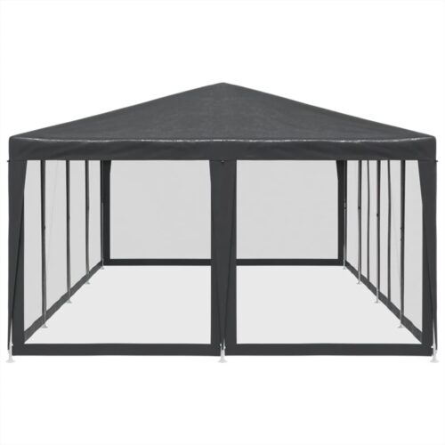 Outdoor Gazebo Event Party Wedding Garden Camping Tent Mesh Sidewalls Anthracite 8x4m HDPE - Image 4