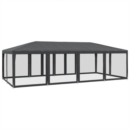 Outdoor Gazebo Event Party Wedding Garden Camping Tent Mesh Sidewalls Anthracite 8x4m HDPE - Image 5