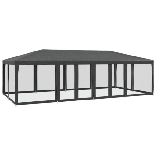 Outdoor Gazebo Event Party Wedding Garden Camping Tent Mesh Sidewalls Anthracite 8x4m HDPE - Image 9