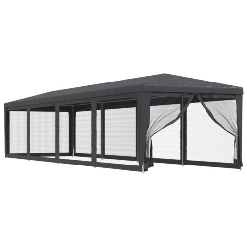 Outdoor Gazebo Event Party Wedding Garden Camping Tent Mesh Anthracite 3x12m