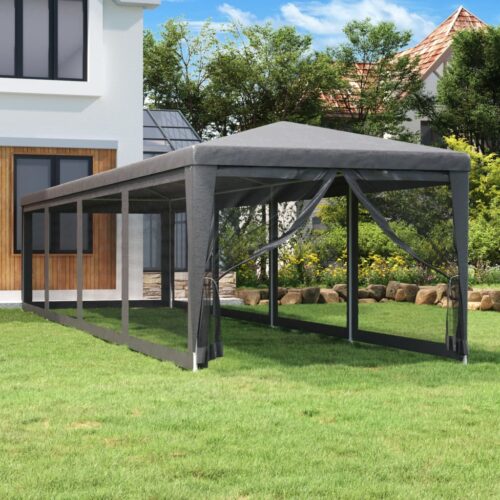 Outdoor Gazebo Event Party Wedding Garden Camping Tent Mesh Anthracite 3x12m - Image 2