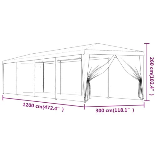 Outdoor Gazebo Event Party Wedding Garden Camping Tent Mesh Anthracite 3x12m - Image 7